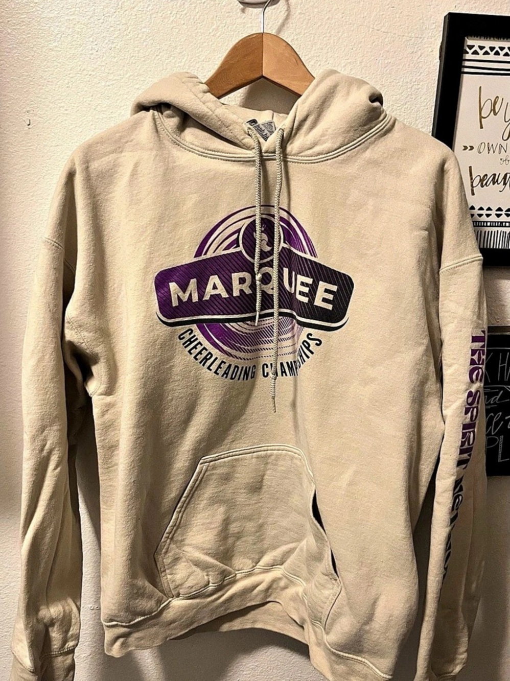 Marquee Cheerleading Champions Graphic Hoodie Cream Large